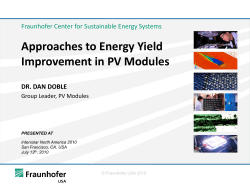 Approaches to Energy Yield Improvement in PV Modules
