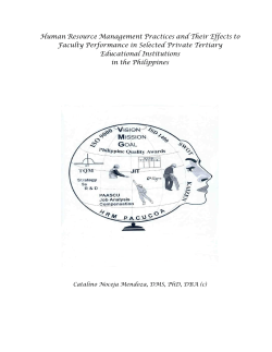 Human Resource Management Practices and Their Effects to