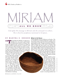 aLL We KNoW God spoke His message to Miriam and she