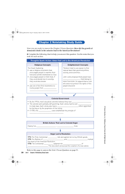 Thoughts Spark Action: Ideas that Led to the American