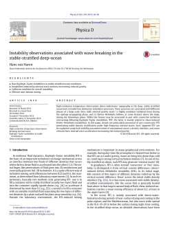 Instability observations associated with wave breaking in the stable