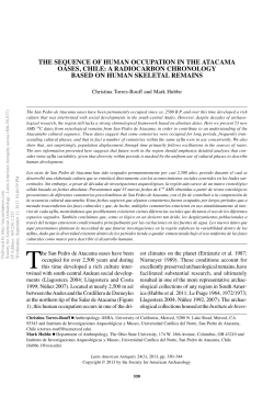 the sequence of human occupation in the atacama oases, chile