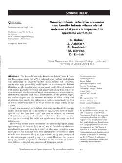 Original paper Non-cycloplegic refractive screening can identify