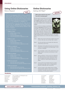 Using Online Dictionaries Online Dictionaries