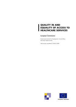 quality in and equality of access to healthcare services