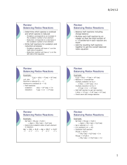 Gen Chem--Chapter 18 lecture notes