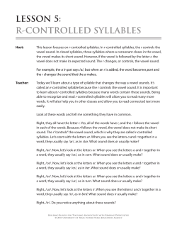 lesson 5: r-controlled syllables
