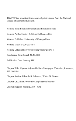 Caps on Adjustable Rate Mortgages: Valuation, Insurance