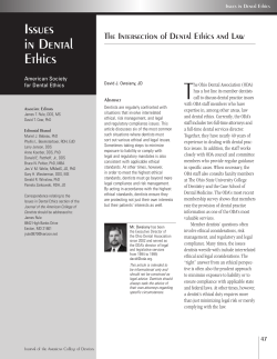 Issues in Dental Ethics