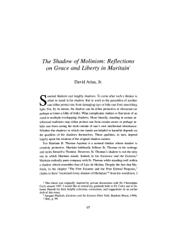 The Shadow of Molinism - Jacques Maritain Center