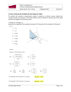 Page 1 ENGI 1313 Mechanics I Faculty of Engineering and Applied