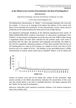 Is the Mohorovicic Seismic Discontinuity the Bed of Earthquakes?