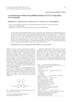 Crystal Structure of Bis(O-Propyldithiocarbonato