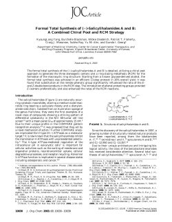 Formal Total Synthesis of (+)-Salicylihalamides A and B