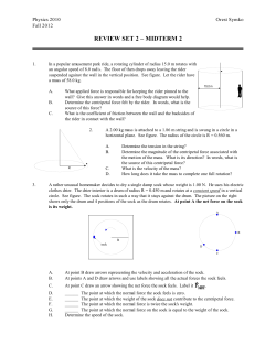 Exam 2 Review - University of Utah Physics