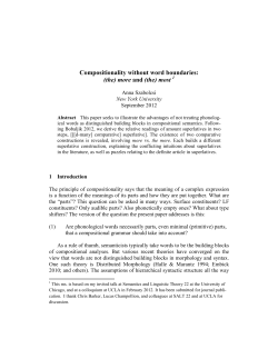 Compositionality without word boundaries: (the - LingBuzz