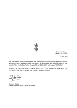 18 April 2013 It is notified for general information that the Governor