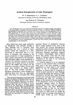 Artificial Eutrophication of Lake Washington