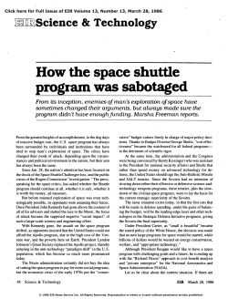 How the Space Shuttle Program Was Sabotaged