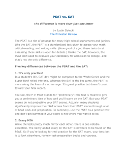 PSAT vs. SAT - Barrington Public Schools