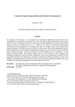 Corporate foreign exchange speculation and integrated risk