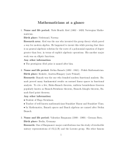 Mathematicians at a glance
