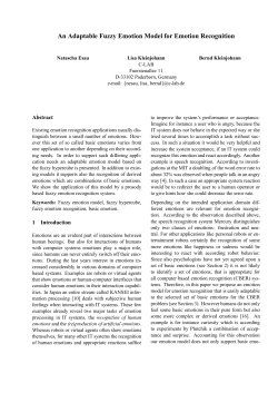 An Adaptable Fuzzy Emotion Model for Emotion Recognition