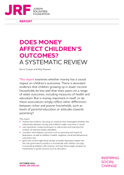 Does money affect children`s outcomes? - STICERD
