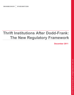 Thrift Institutions After Dodd-Frank: The New