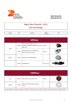 Bag In Box Fitments - 2013 Our Core Range