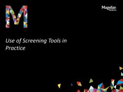Screening Tools - Magellan of Virginia