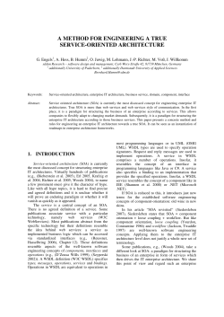A Method for engineering a true SOA ICEIS 2008