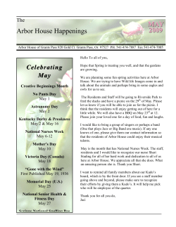 May 09 Newsletter - Arbor House of Grants Pass