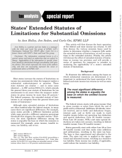 States` Extended Statutes of Limitations for Substantial Omissions