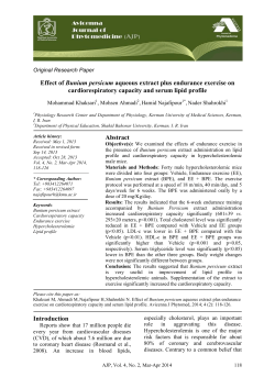 Effect of Bunium persicum aqueous extract plus endurance exercise