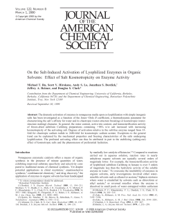 On the Salt-Induced Activation of Lyophilized Enzymes in Organic