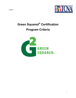 Green Squared Certification Program Criteria
