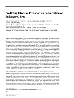 Predicting Effects of Predation on Conservation of Endangered Prey