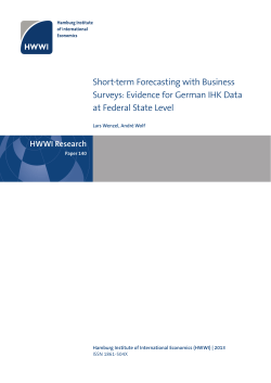 Short-term Forecasting with Business Surveys: Evidence for