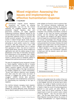 Mixed migration: Assessing the issues and implementing an