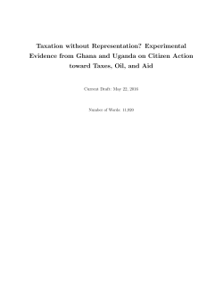 Taxation without Representation? Experimental Evidence from