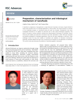 Preparation, characterization and tribological