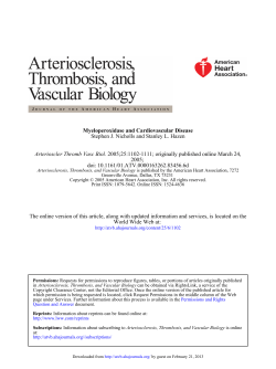 Stephen J. Nicholls and Stanley L. Hazen Myeloperoxidase and