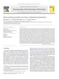 Eocene monsoon prevalence over China: A paleobotanical