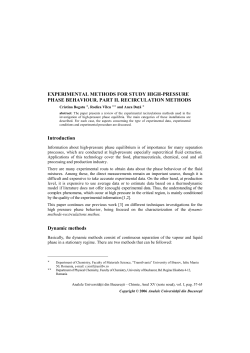 EXPERIMENTAL METHODS FOR STUDY HIGH