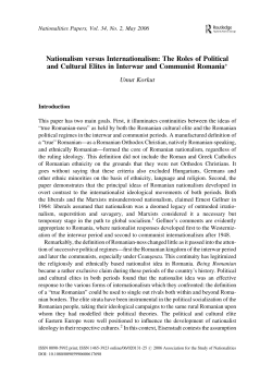 Nationalism versus Internationalism: The Roles of Political and