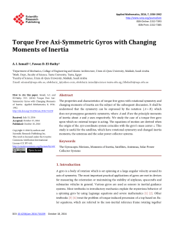 Torque Free Axi-Symmetric Gyros with Changing Moments of Inertia