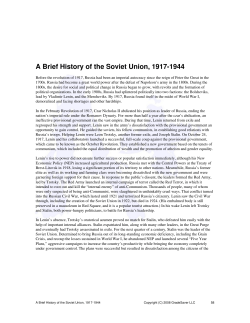 A Brief History of the Soviet Union, 1917-1944