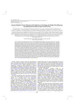 Species Selection Favors Dispersive Life Histories in Sea Slugs, but