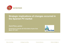 Strategic implications of changes occurred in the Spanish PV market